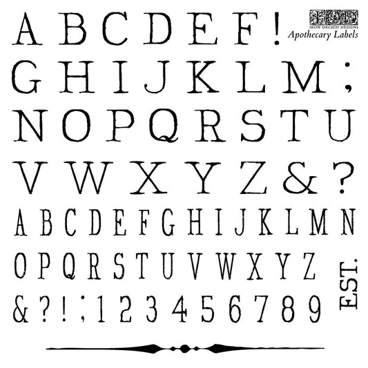 Apothecary Labels 6" x 6" IOD Stamp