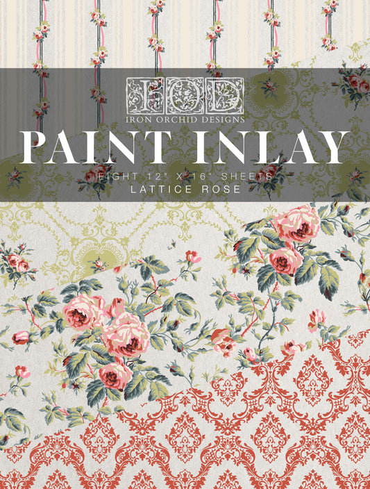 Lattice Rose IOD Paint Inlay 12" x16" Pad