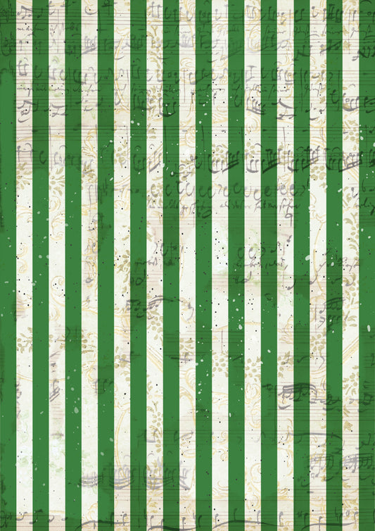 Wintergreen Stripe Decoupage Paper