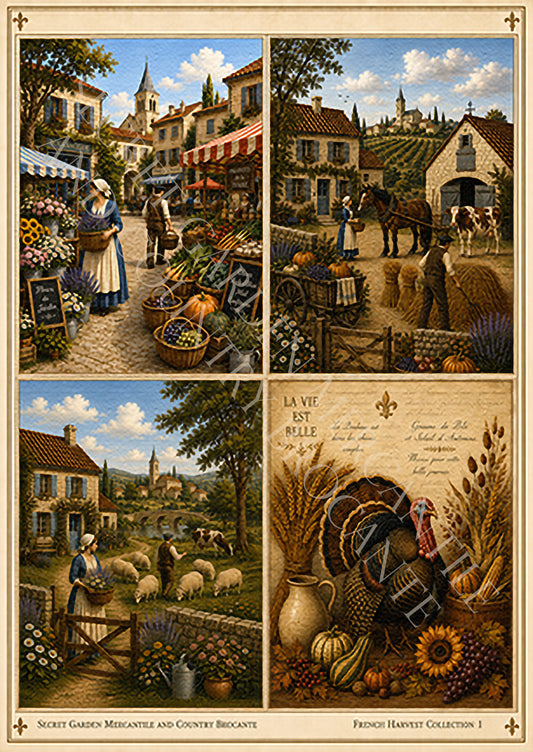 French Harvest Collection 1 Decoupage Paper