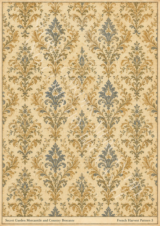 French Harvest Pattern 3 Decoupage Paper