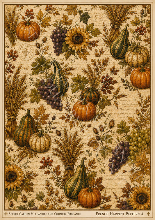 French Harvest Pattern 4 Decoupage Paper
