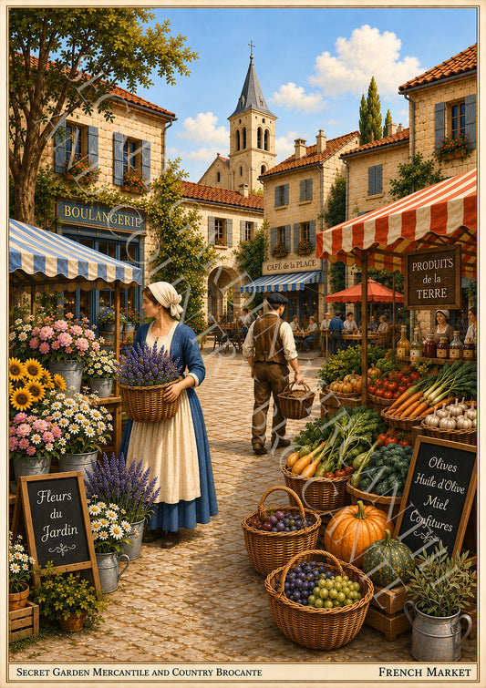French Market Decoupage Paper