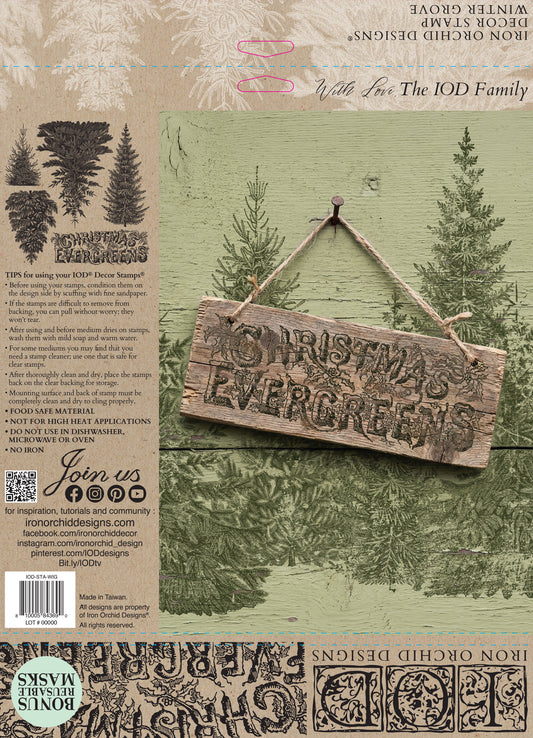 Winter Grove Stamp | 12” x 12” | Single Sheet with Masks