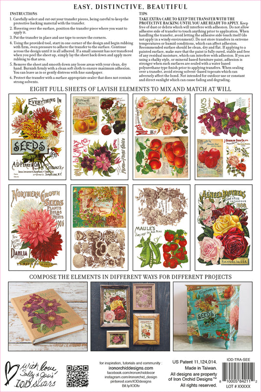 Seed Catalogue IOD Transfer 8 x 12 Pad