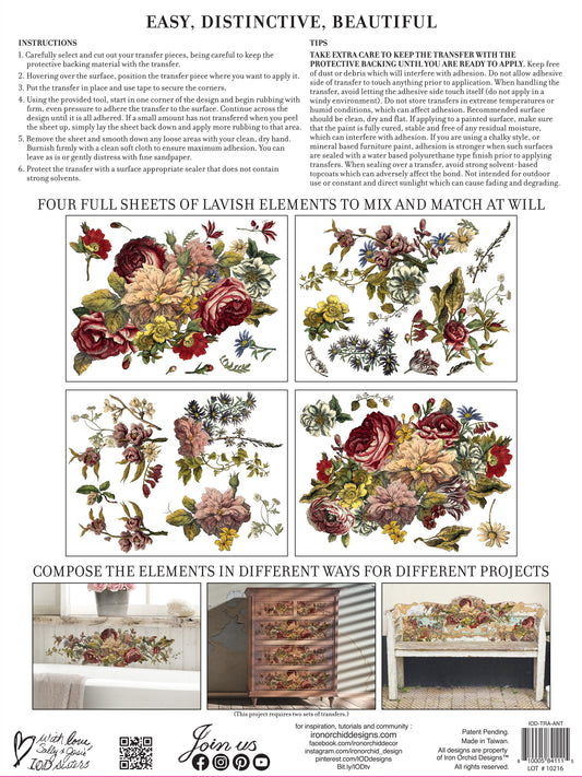 Floral Anthology IOD Transfer 12" x 16" Pad