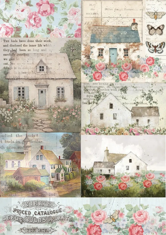Sunnycrest Cottages Decoupage Paper